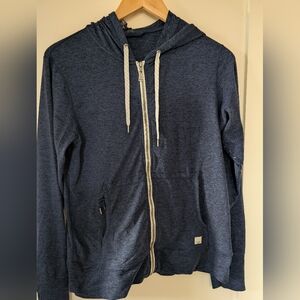 Vuori Womens Navy Heather Halo Performance Hoodie Medium | Gym | Active | Lounge